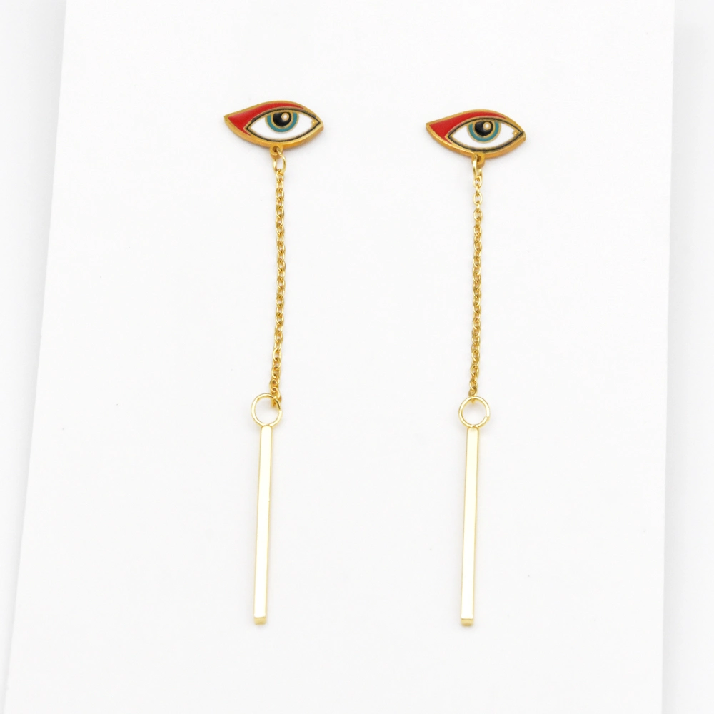 Factory Customized Fashion Eardrop Turkish Evil Eyes Earrings for Ladies