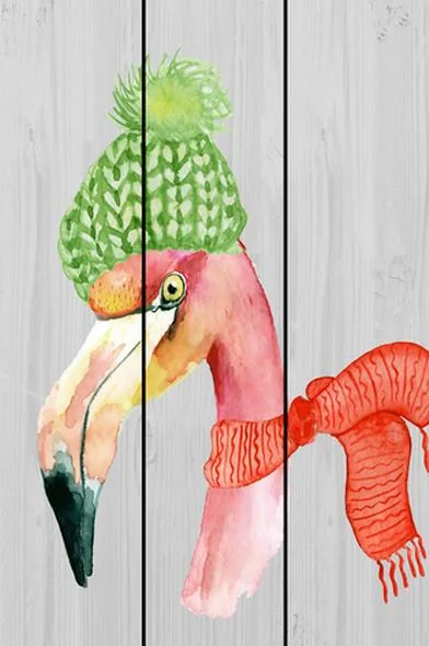 Wood Wall Sign Flamingo UV Printing Wall Hanging Art Home Decor