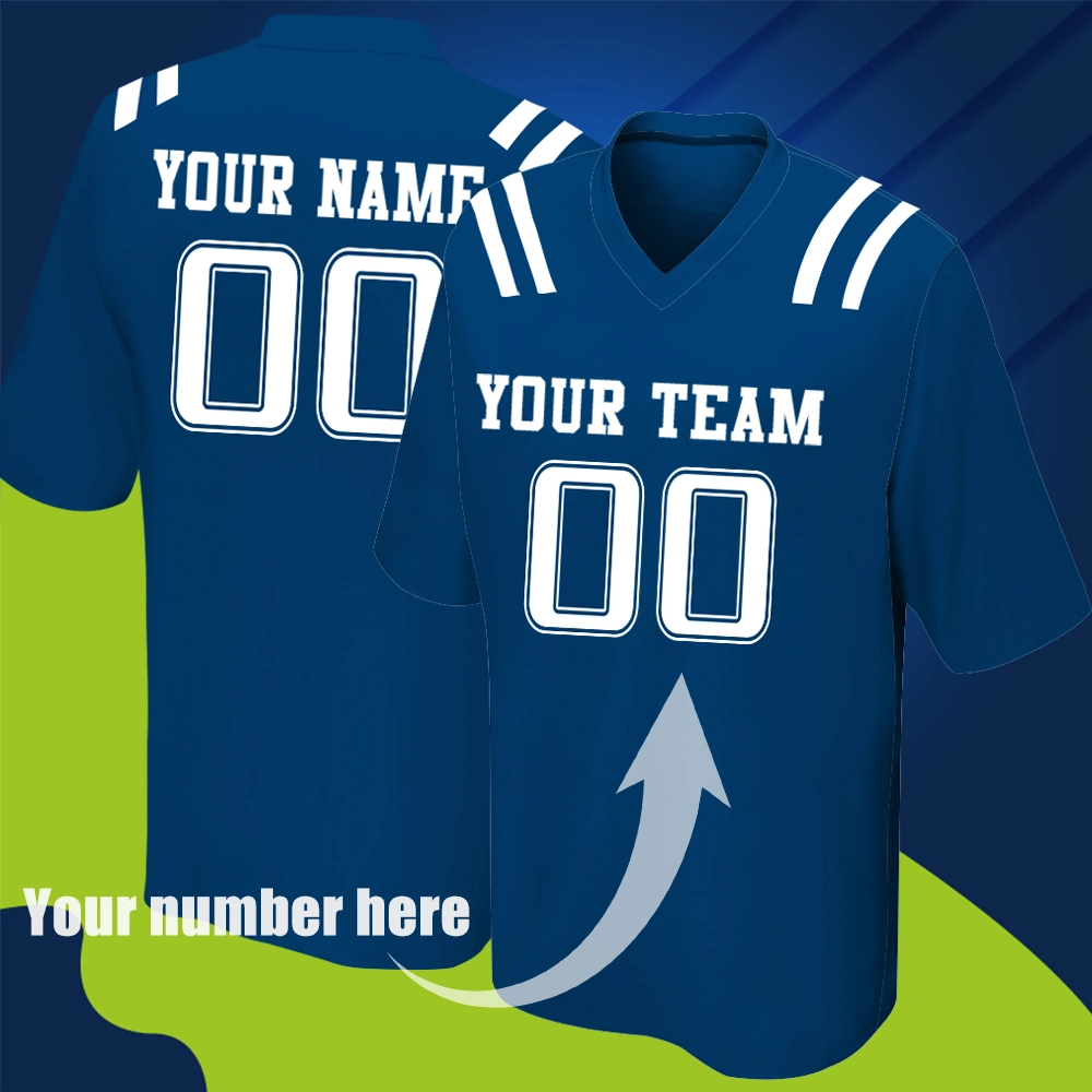 De alta calidad personalizado Indianapolis hombres Jersey Número de equipo Logo Sport ejecuta corto transpirable Jersey Jersey