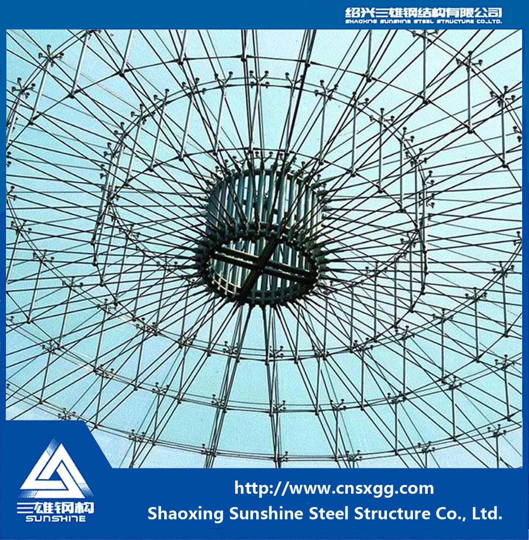 Steel Pipe Truss Structure Roof with Glass