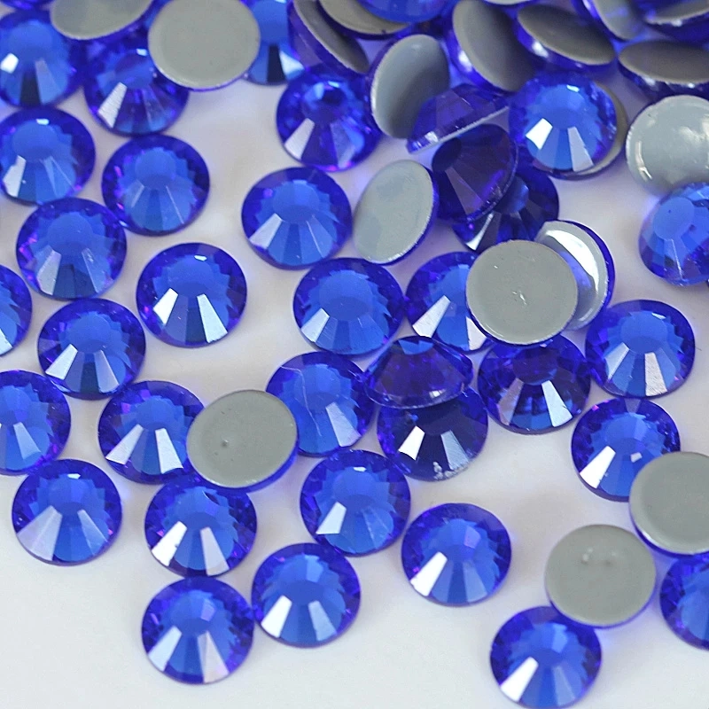 Superior Quality Sapphire Diamond Cut Hotfix Rhinestones Ss10 Flatback Rhinestones in Bulk for Bag