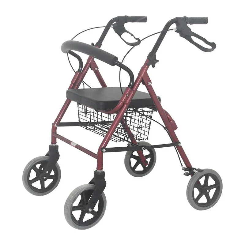 Folding Rehabilitation Therapy 2 in 1 Walker Rollator with Seat for The Elderly