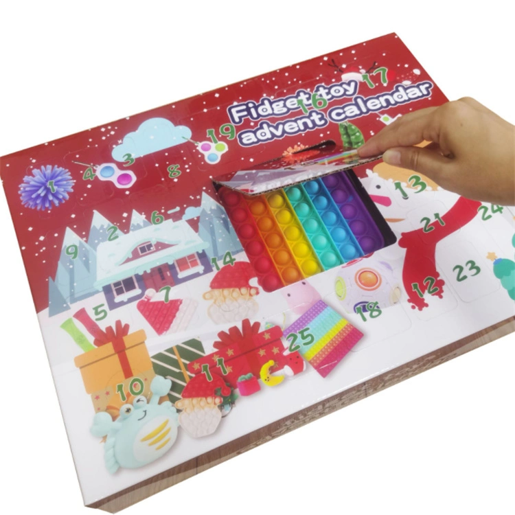 Ensemble de jouets à motif de pigeonnant Calendrier de l'Avent des jouets à bulles sensorielles Kit pour enfants adultes