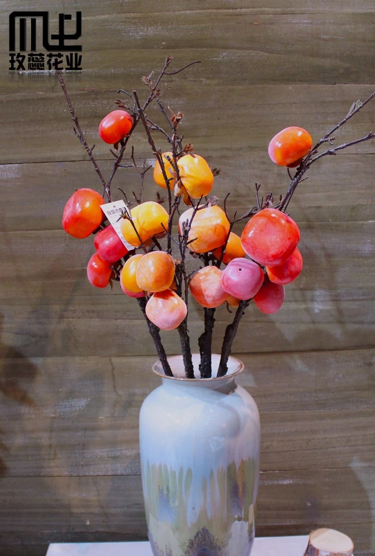 Hot Selling Decoration 5 Heads Pomegranate Branch for Home Decor Artificial Fruit Ornament