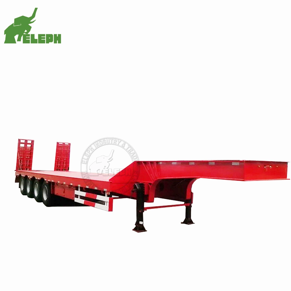 2/3/4 Axles 50/60/80/100 Tons Low Bed Lowbed Lowboy Loader Drop Deck Heavy Duty Dolly Semi Trailer