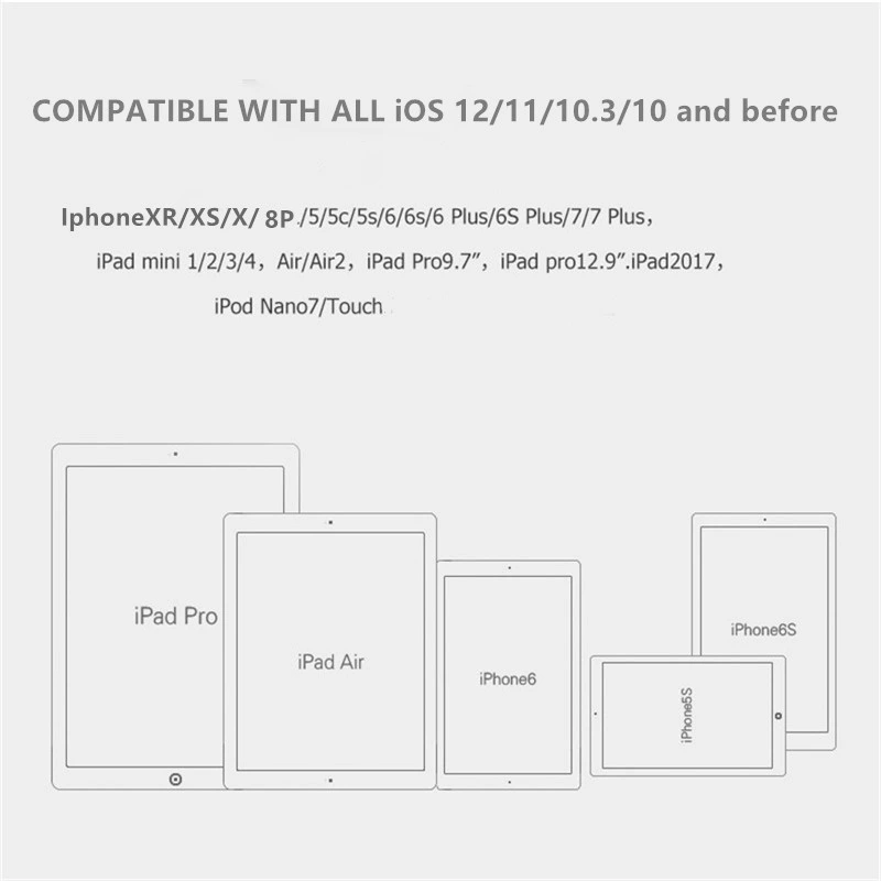 3.5mm Audio Jack Charger Lightning Adapter for iPhone Ios 12