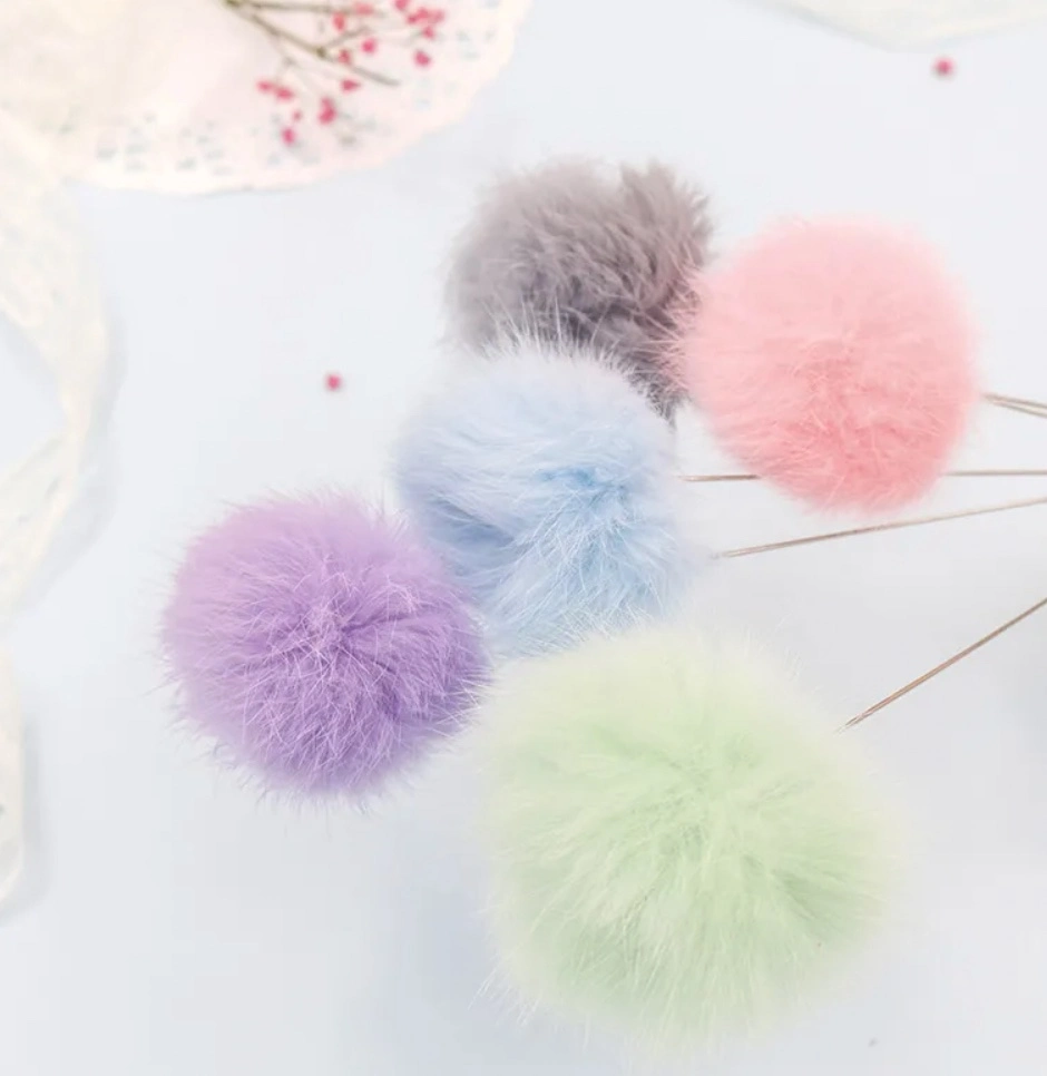 Hot Sale Steel Wire Rabbit Fur Ball Cat Teaser Bell Interactive Promote Emotion Cat Toy