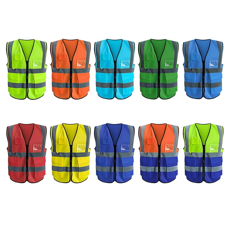 Reflective Clothing Multi-Pocket Reflective Vest Warning Reflective Vest Construction Site Traffic Building Sanitation Safety Clothing Can Be Printed