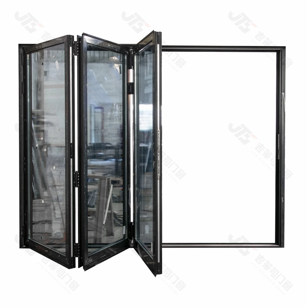 External Hurricane Impact Folding Glass Door Double Glazed Entrance Aluminum Bifold Door