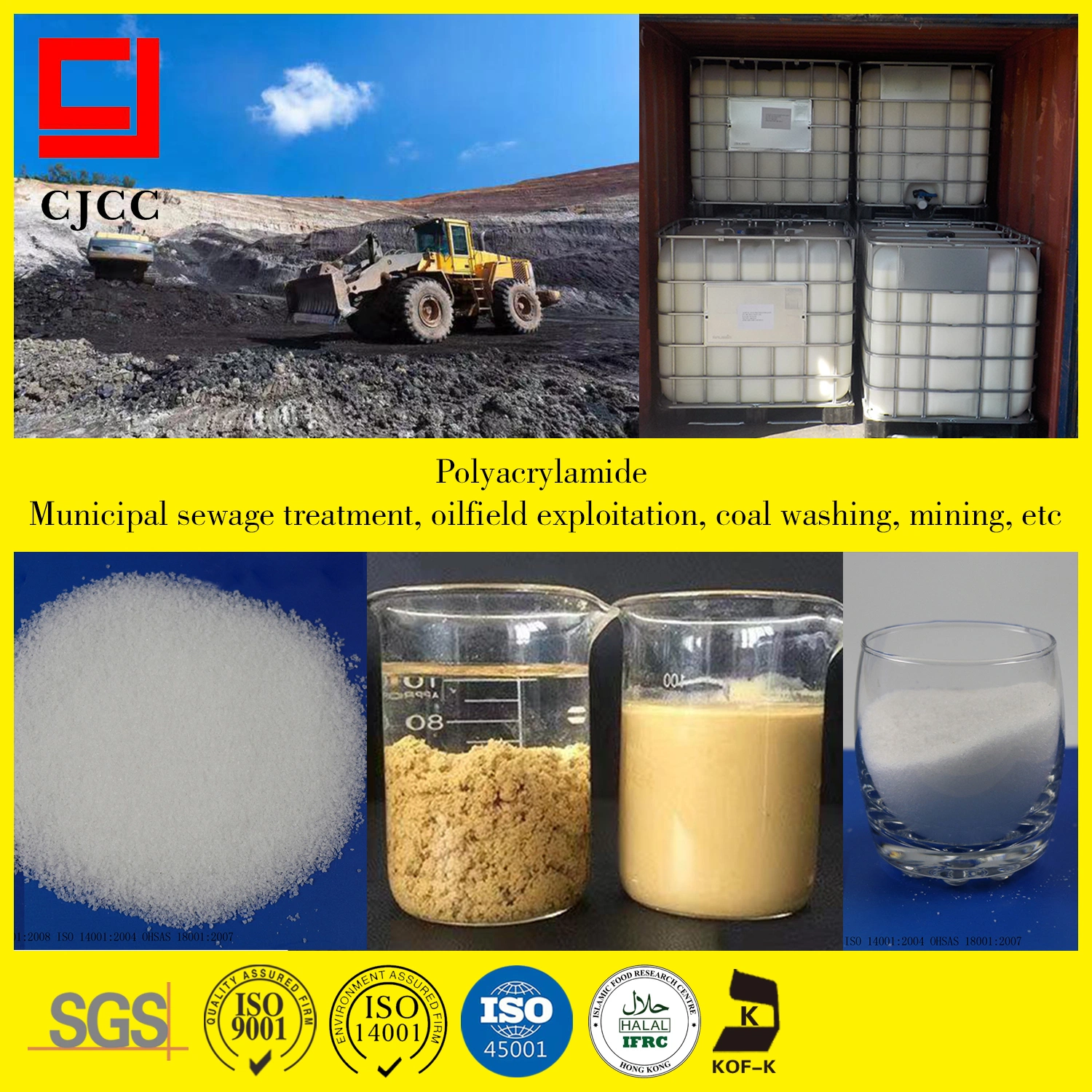 Water Treatment Chemical Cationic Anionic Nonionic Polymer Flocculant Polyacrylamide