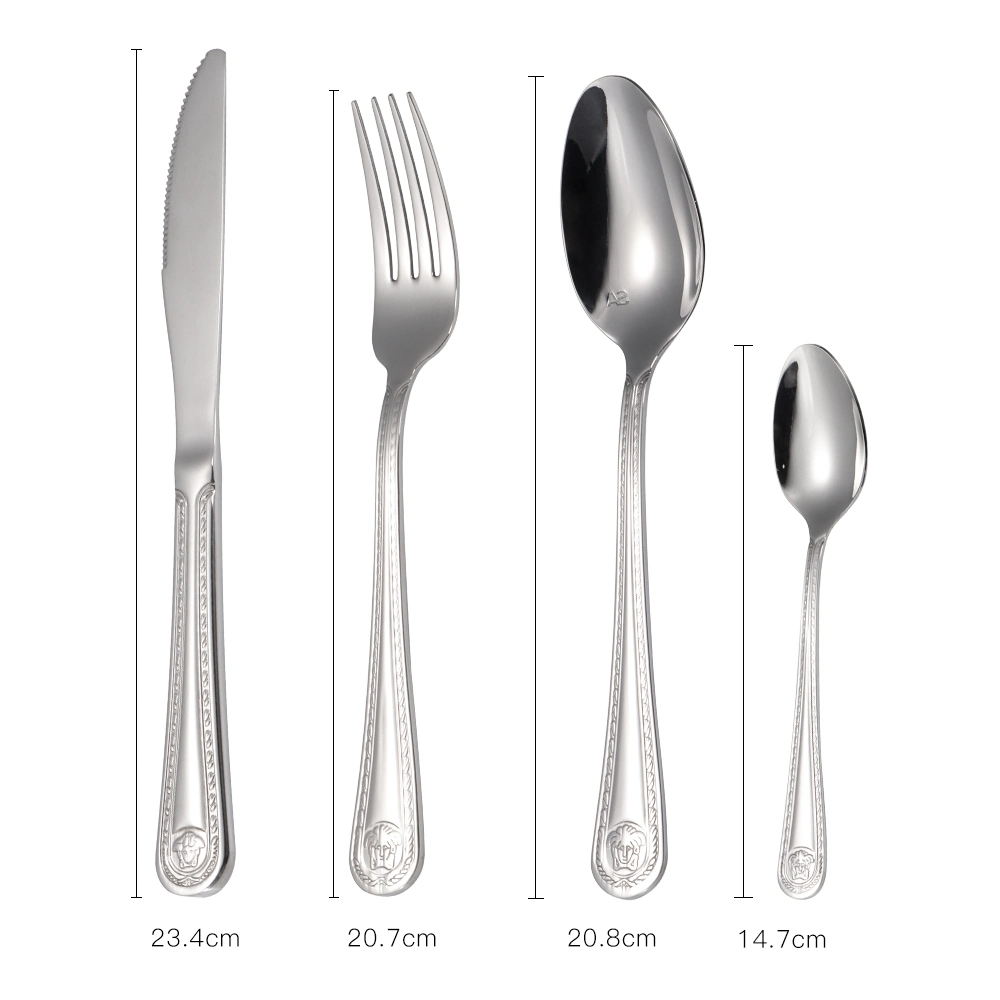 Silver Stainless Steel 4-Piece Dinner Knives Spoons Set Flateware Dinner Set