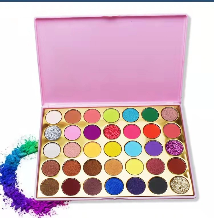 No Logo European and American Explosion Models 35 Color Eye Shadow Glitter Powder Matte Pearlescent Eye Shadow Palette Waterproof Color Makeup