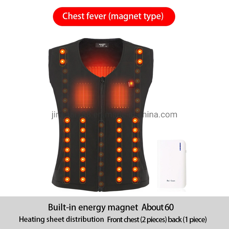 Invierno Calefacción eléctrica Vest Magnet Heating Vest 5V 2A Seguridad Calefacción