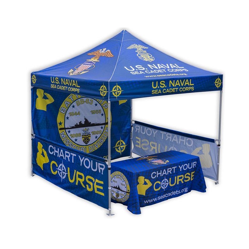 Conjunto completo Design pop-up fácil Custom Canopy exibe o Pacote de apresentação Cabine de exposição / tenda sem bandeiras de penas