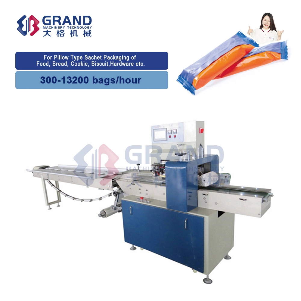 Automatic Servo Drive Pillow Bag Pack Horizontal Flow Packaging Equipment Small Candy Pouch Packing Machine
