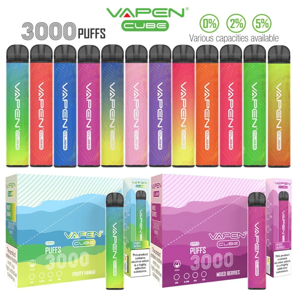 Vapen Mayorista/Proveedor Cube 3000bocanadas de pluma de Vape desechables de 1000mAh