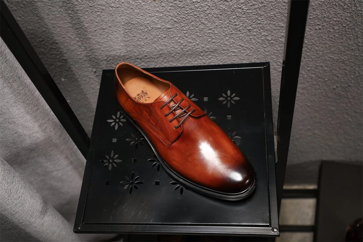 Cuero de vaca de los hombres de negocios de cuero S se adapte a Lace-up Casual moda zapatos Derby