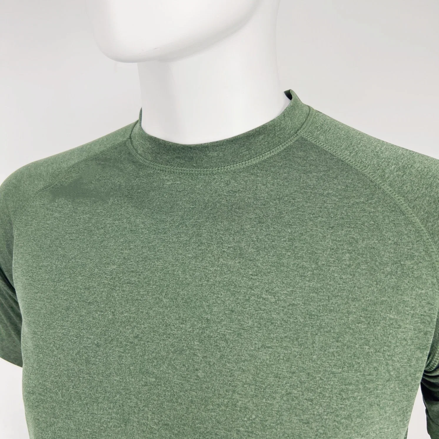 Jet Green Solid Sports Short Sleeved T-Shirt