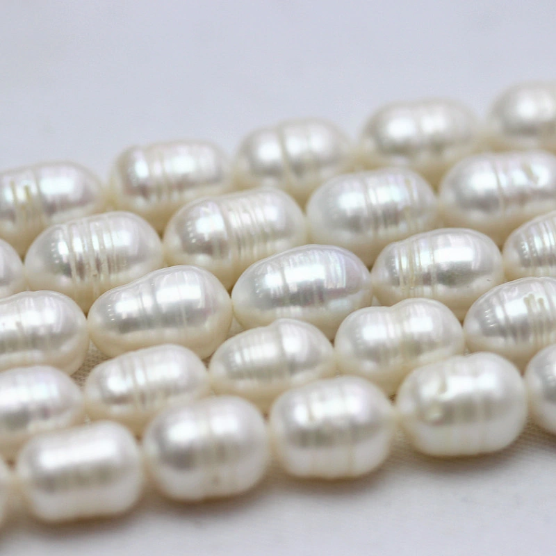 10-11mm Ringelgezüchtet natürliche barocke Perlengrähte (E190028)