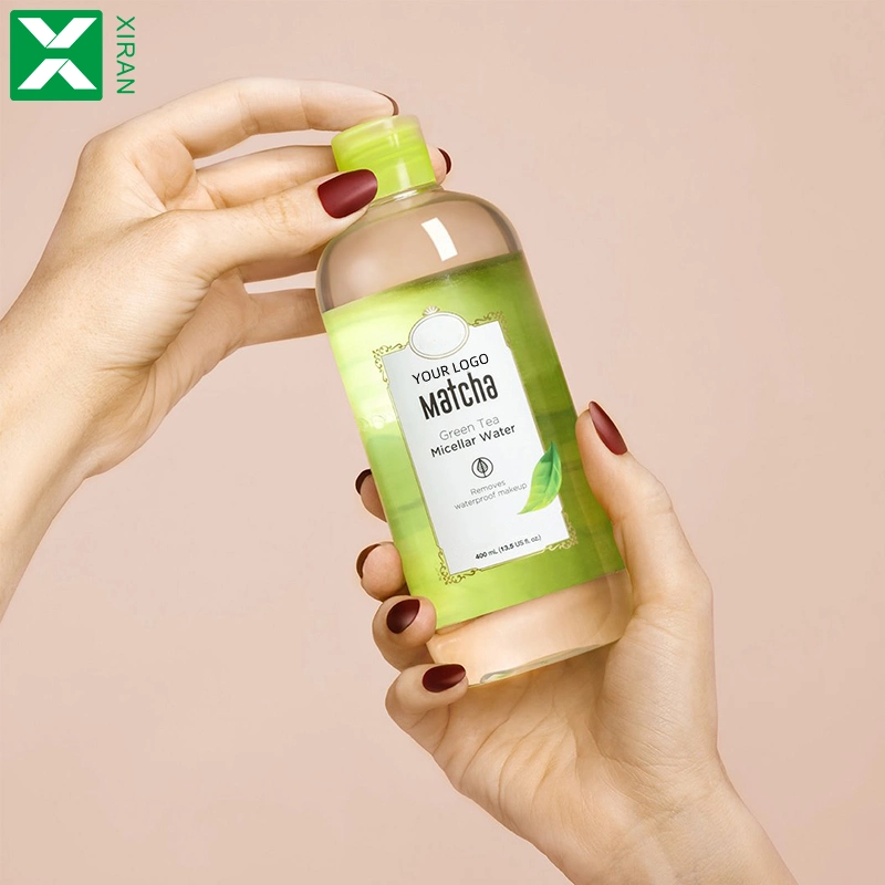 Перед лицом Private Label Логотип зеленого чая Matcha Micellar воды для снятия макияжа