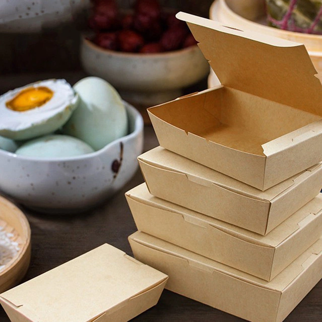 Contenant alimentaire écologique personnalisé pour salade, poulet frit à emporter, repas à emporter, boîte d'emballage alimentaire Bento.