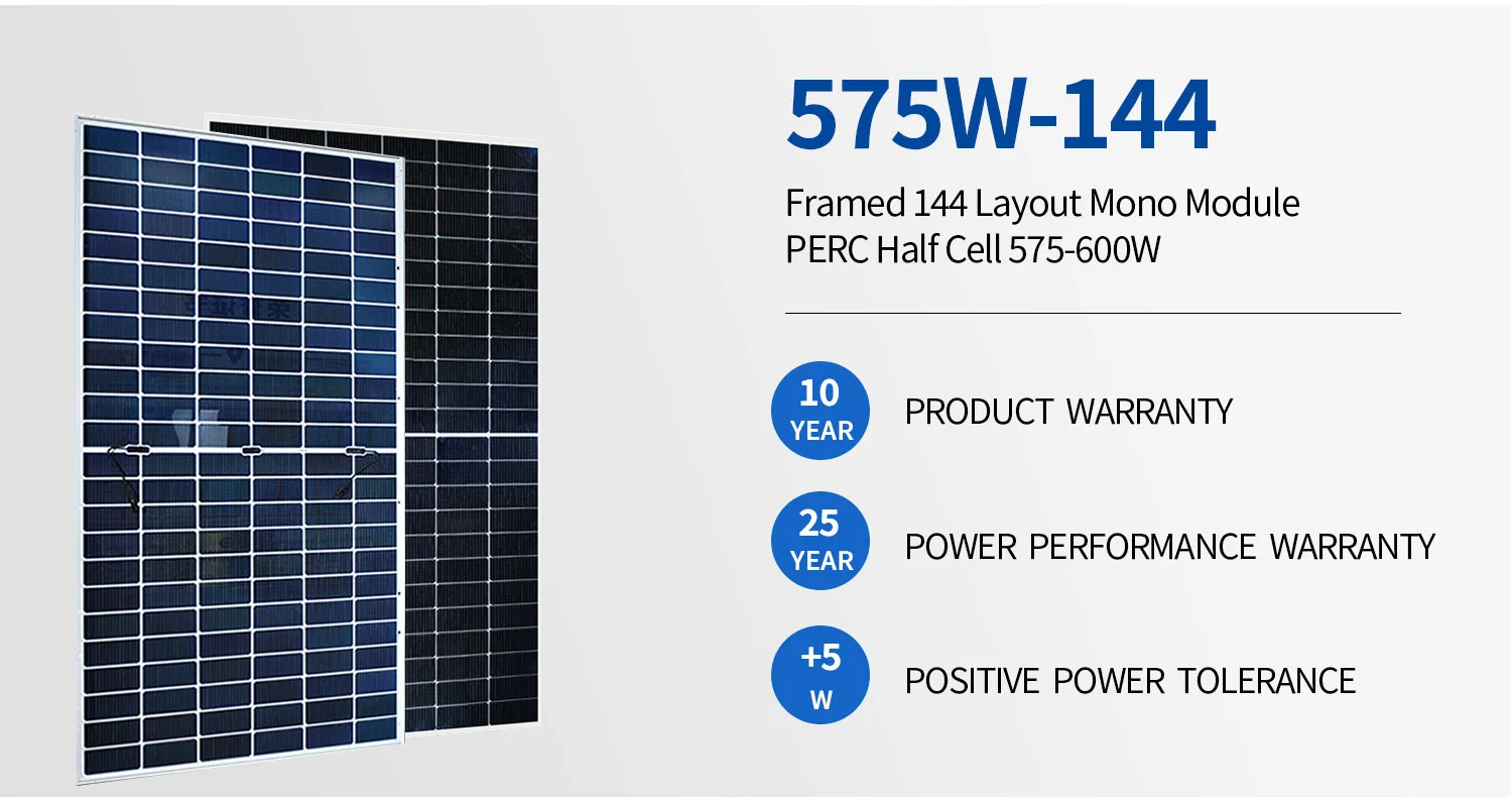 TUV CE Half Cell Poly PV Fold Bifacial Module Renewable Home System 575W Photovoltaic Solar Energy Power Panel