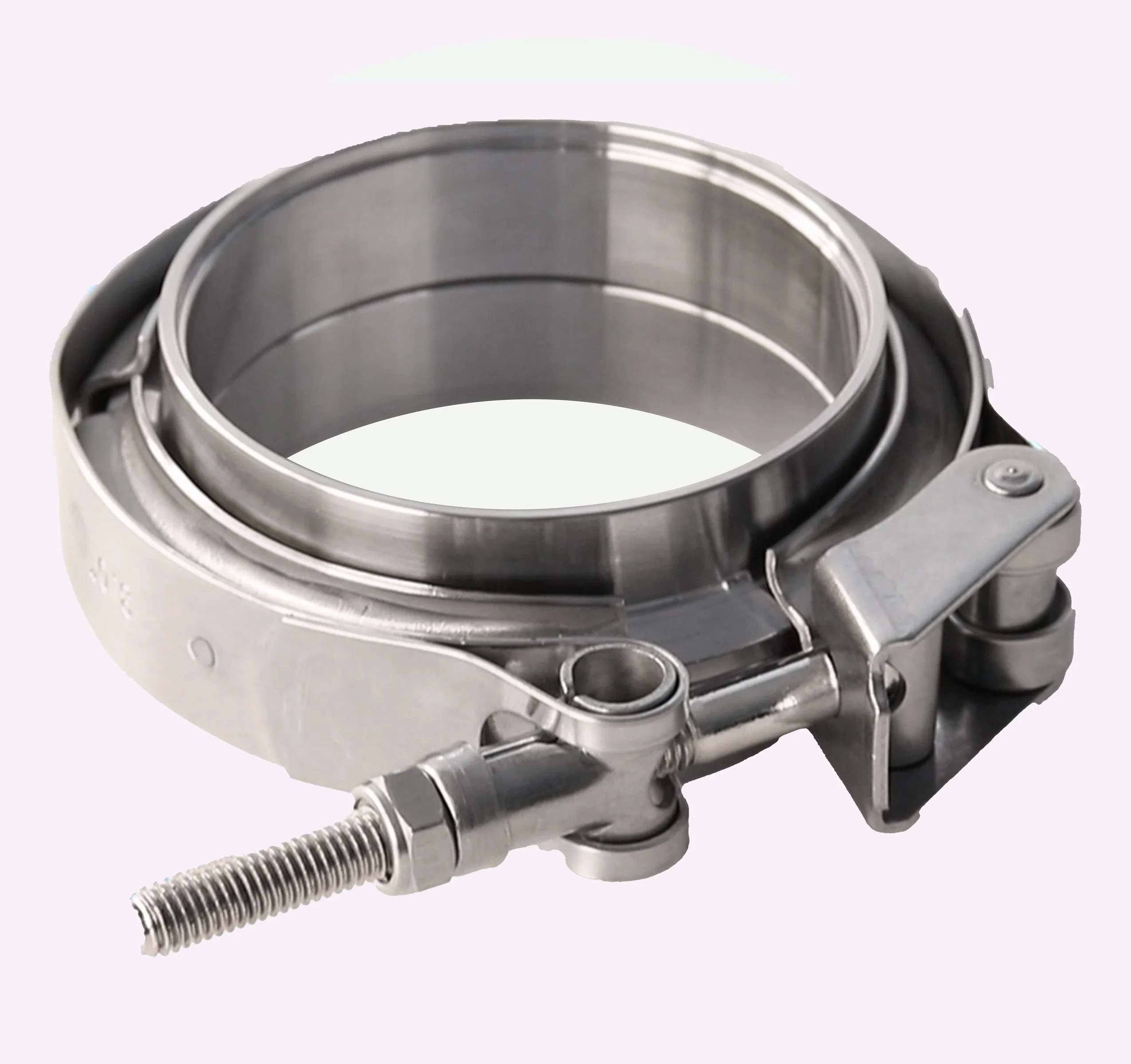 Heavy Duty 304 Stainless Steel Quick Release V Band Clamps with Flanges for Automotive Exhaust Pipe, Custom-Made