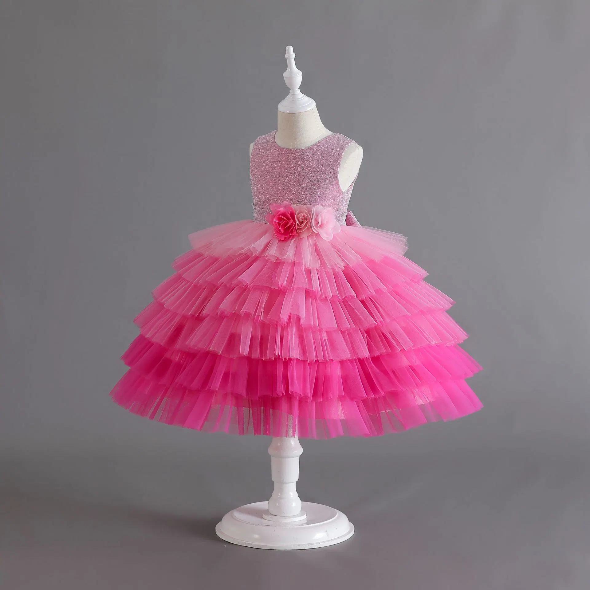 Baby Clothes Girls Cake Party Garment Wedding Dress Progressive Color Ball Gown