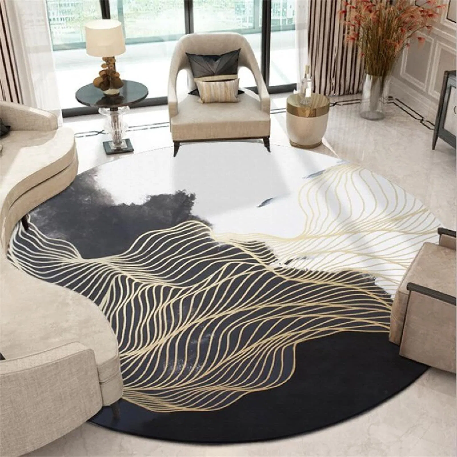 Factory Modern Bedroom Shaggy Carpets Rugs Home Modern Big Round Carpets for Living Room Grand