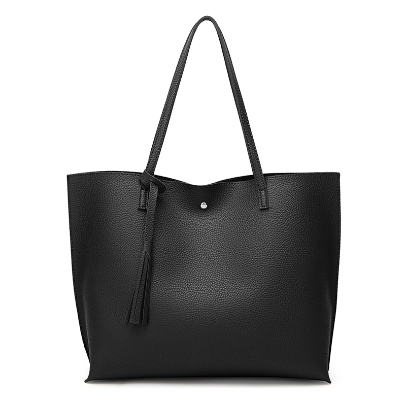 Hottest Simple Classic Fashion Lady Tote Bag with Slim Tassel Decoration