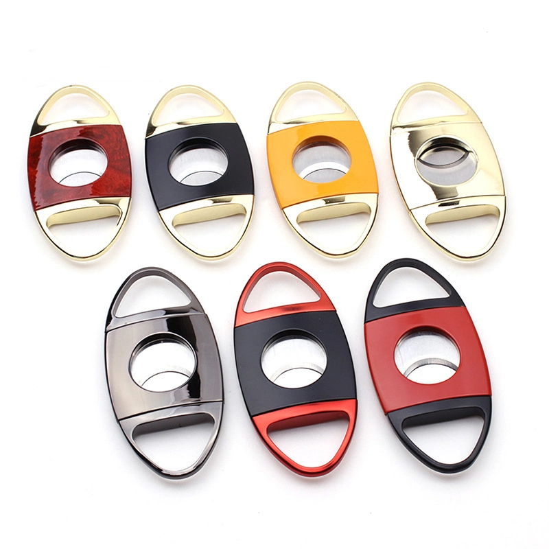 Zinc Alloy Cutters Modern Logo Scissor Red Metal Stainless Steel Cigar Cutter