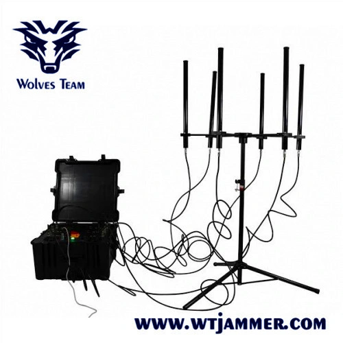 GPS de alta potencia Anti-Uav señal WiFi Jammer Drone (hasta 5000m)