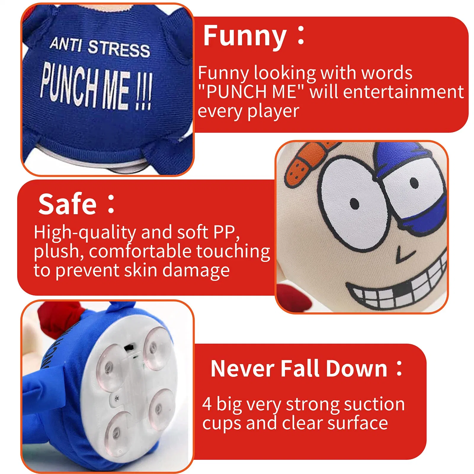 Stress Relief Boxing Desk Toys Desktop Punching Bag Angry Management Doll Plush Screaming Toy