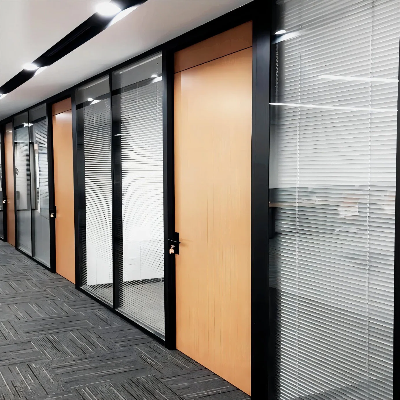 Aluminum Frame Workstations Operable Single Glazing Tempered Office Divider Glass Partition Walls