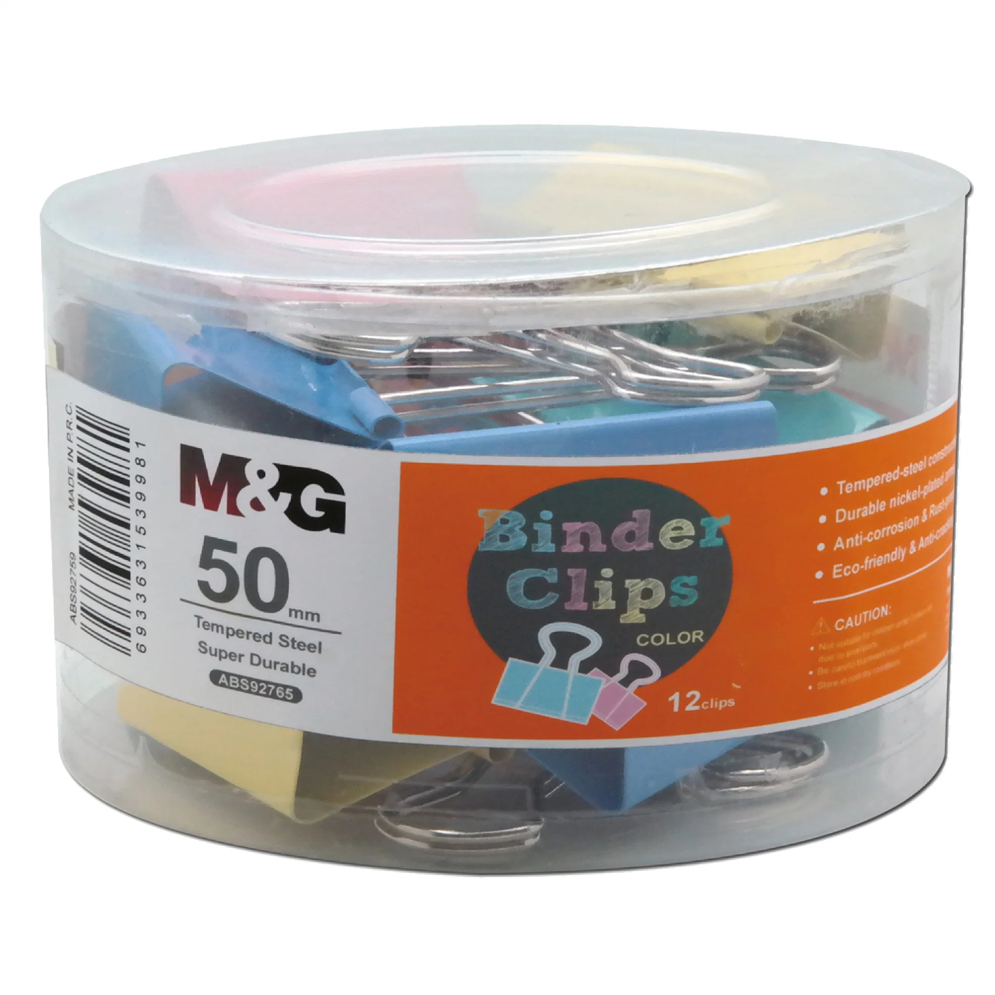 M&amp;G de 50mm ecológica colorido Binder Clip con los brazos Nickel-Plated duradero