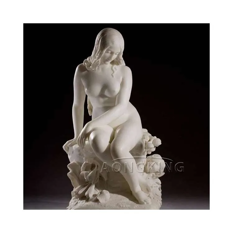 Mansion Courtyard Path Decoration Marble Female Grandeur Nature Statue