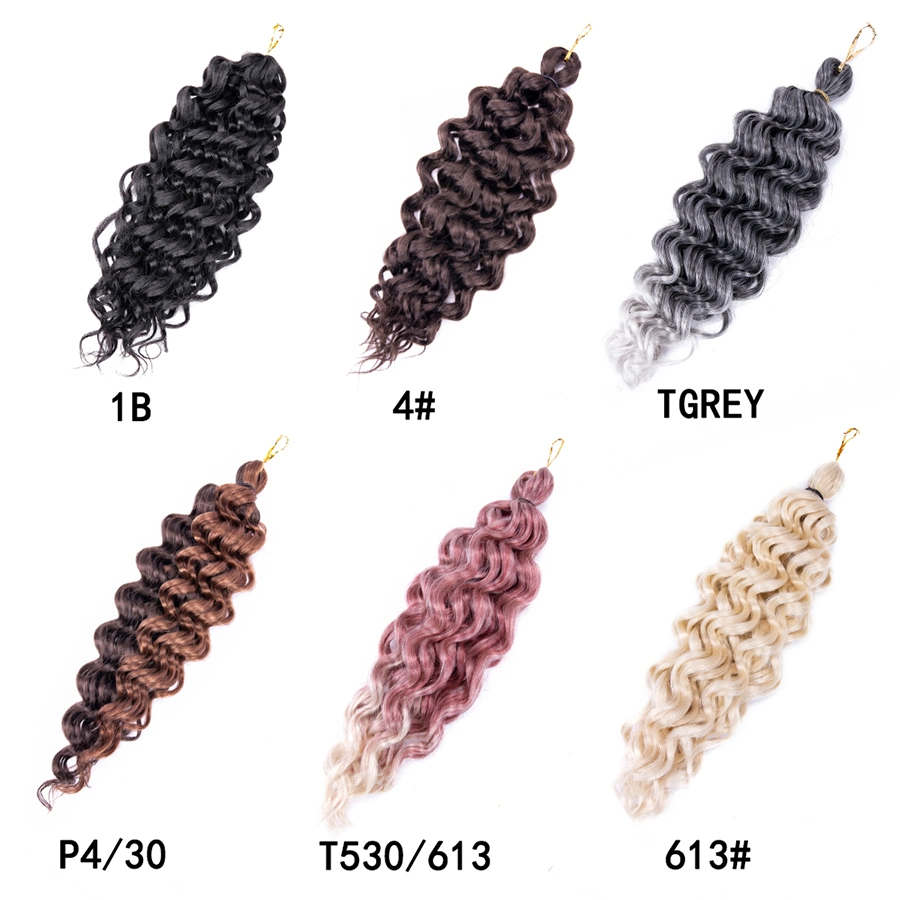 18inch Ocean Wave le tressage des cheveux Hawaii boucles Ombre synthétique cheveux afro Curl Crochet tresses ondulées