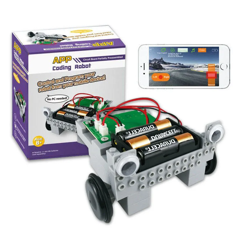 DIY APP-Controlled Coding Robot Stem Kits Programable Smart Educational Toys for Kids
