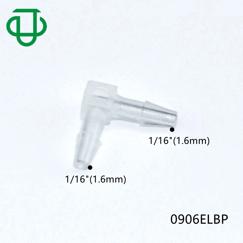 1/16 de pulgada de 1,6 mm de codo la igualdad de los conectores de manguera adaptadores de tubos de plástico