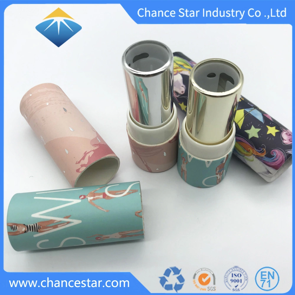 Custom Rigid Paper Tube Lipstick Packaging with All Inner Plastic Cup