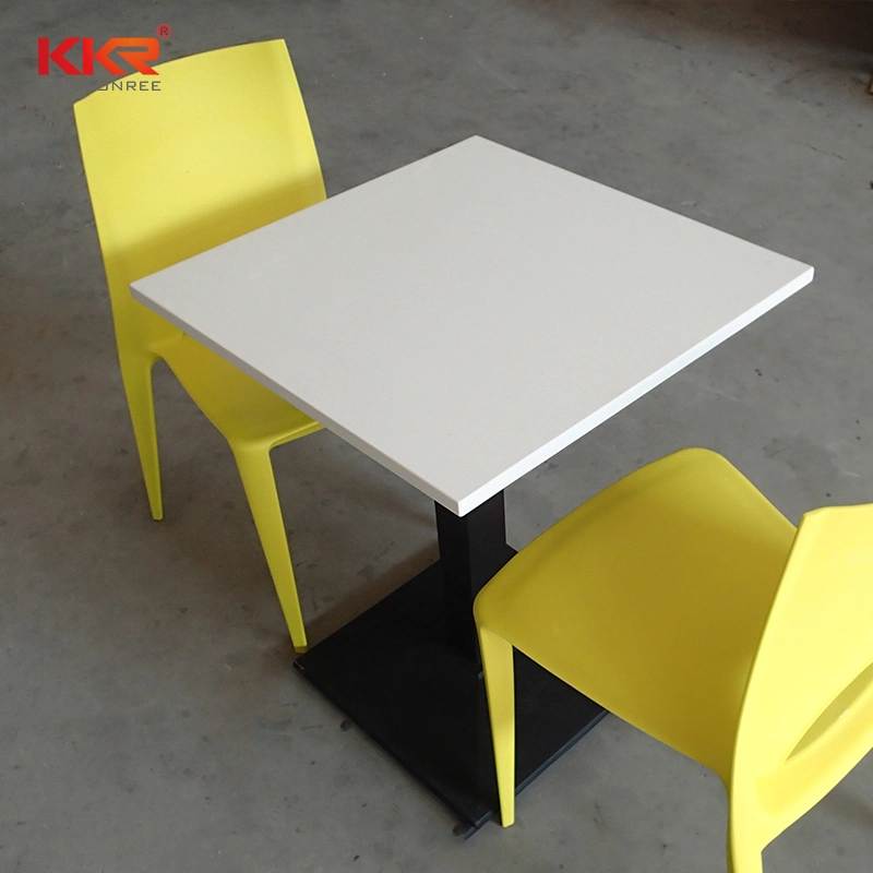 Easy Cleaning Solid Surface 2 Seater Fast Food Restaurant Chairs and Table