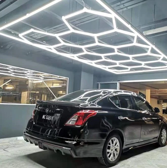 High Lightness Garage Light Hexagon LED Ceiling Wall Detailing Car Workshop Honeycomb Working Garage Lamp