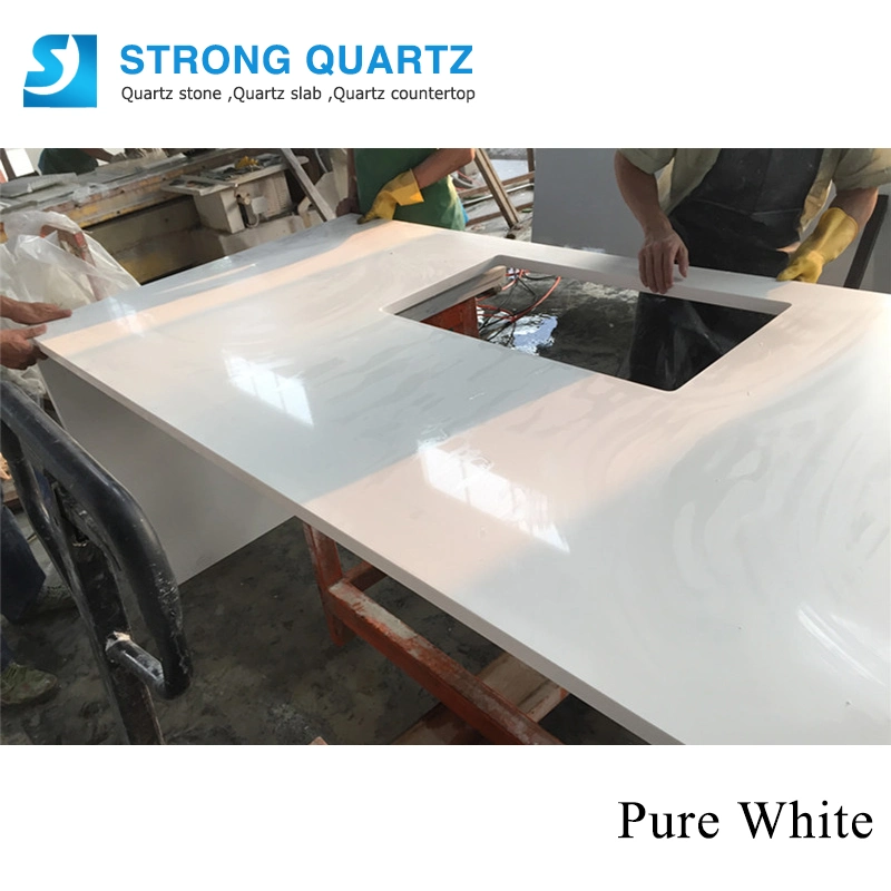 Pure White/Grey/Black/Red/Beige Quartz Stone Slabs Countertop From Guangdong Foshan China