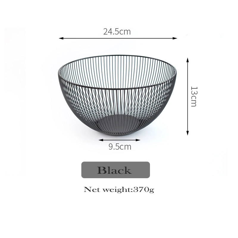 Европейский стиль черный провод пункт закуска для хранения фруктов держатель корзины