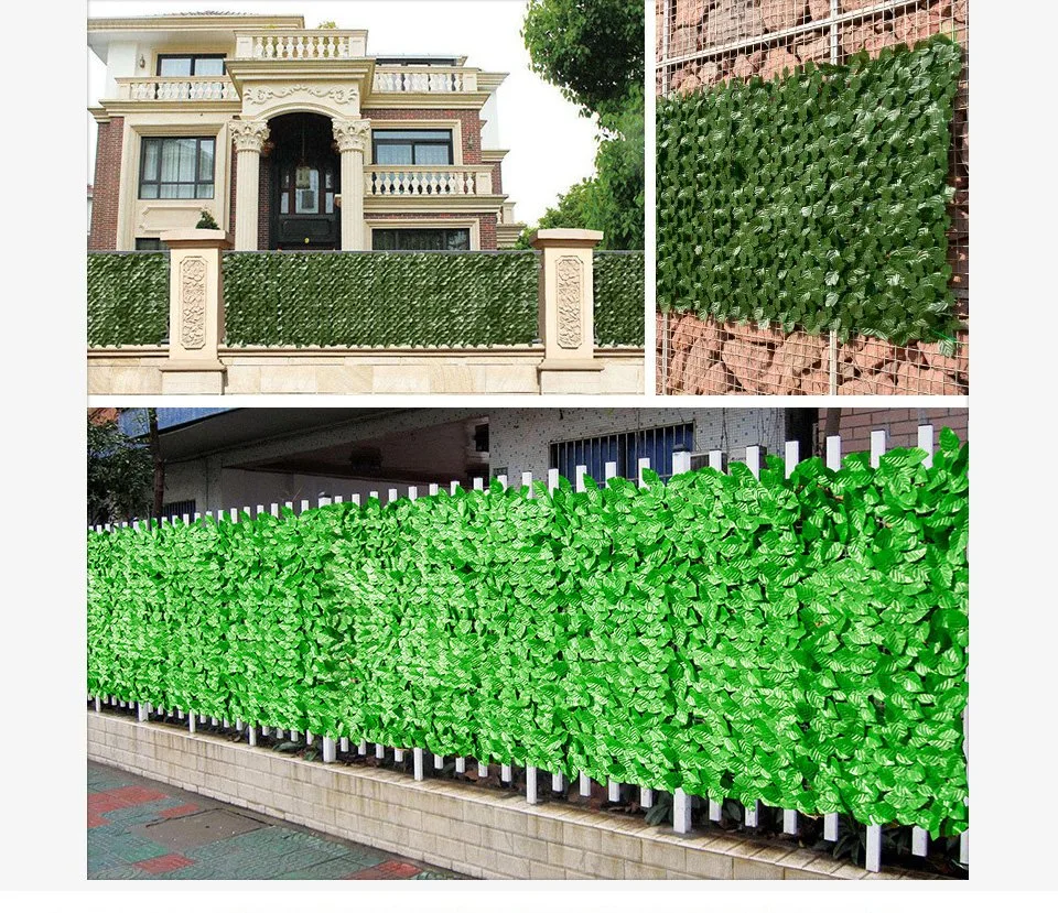 UV Protection Artificial Balcony Green Leaf Fence Roll up Panel IVY Privacy Garden Fence Backyard Home Decor Rattan Plants Wall