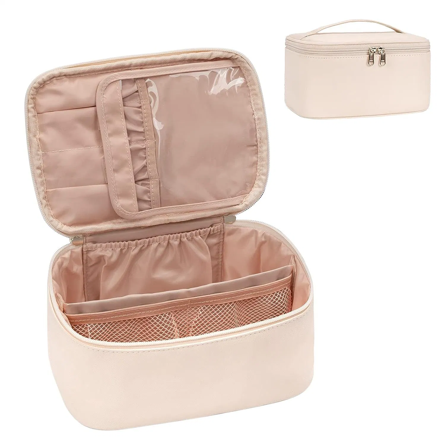 Fuliya Large Capacity Makeup Storage Case for Women Portable Waterproof Cosmetic Packaging Bag