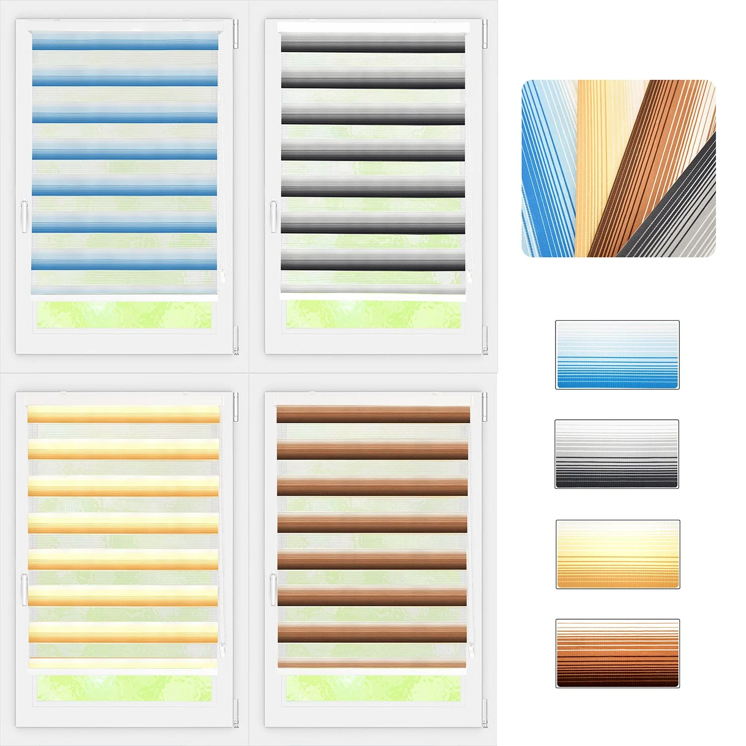 Customized Size Manual Zebra Blinds Curtain Shade for Window Blinds Shades Roller Sunscreen Shutter Blinds