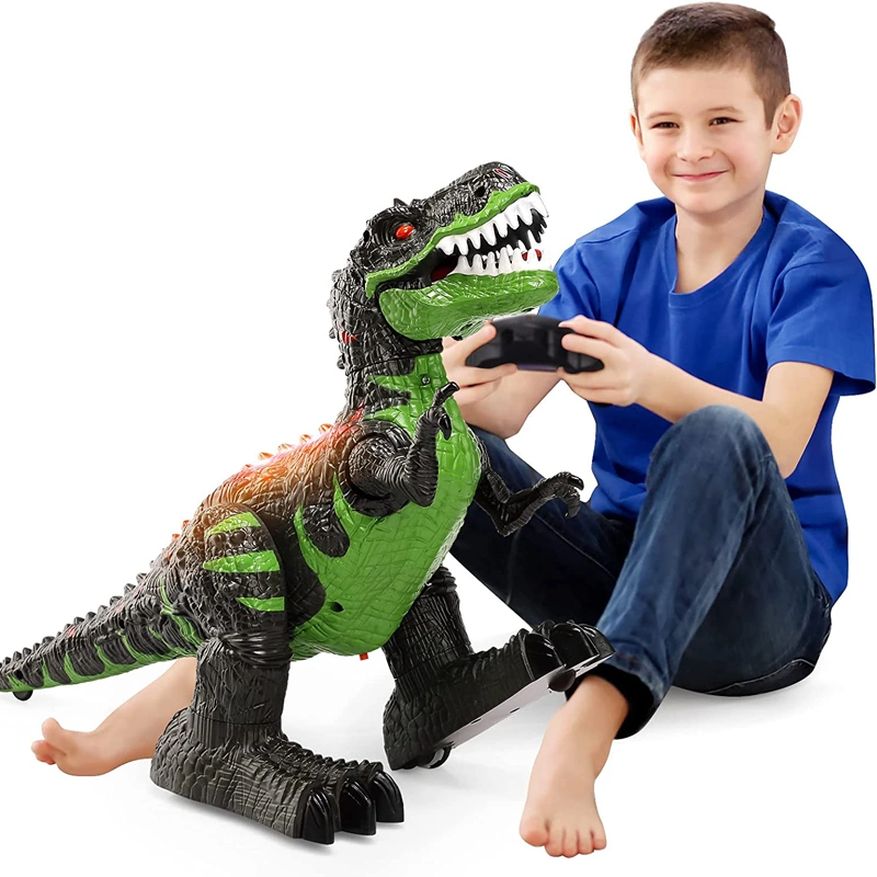 2.4G 8 Channel Remote Control Simulation Dinosaurs T-Rex Toys Electric Walking Robot Dinosaur with LED Lights & Sounds for Boys Gifts