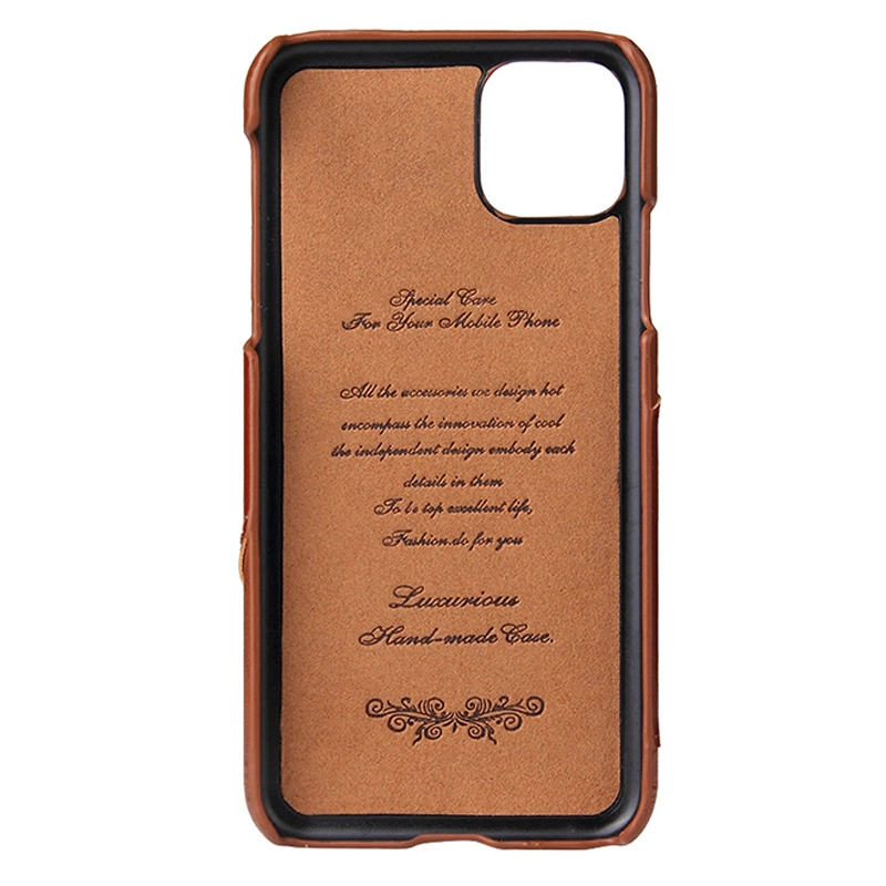 Hot Selling Wholesale/Supplier Price Genuine Leather Mobile Phone Cases iPhone11 Cases with Metal Ring