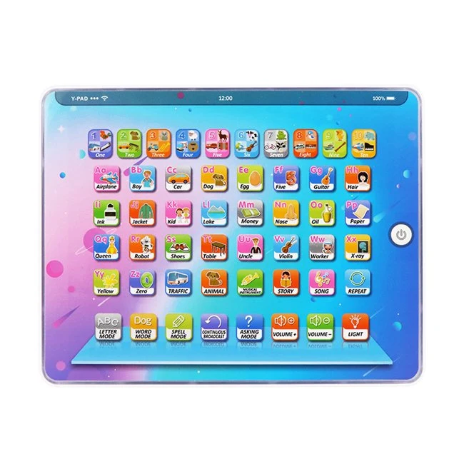 Tombotoys English Number Learning iPad Machine with Light Music Early Educational Toy Touch Buttons Electronic Teaching Toy Kids Intelligent Learning Machine